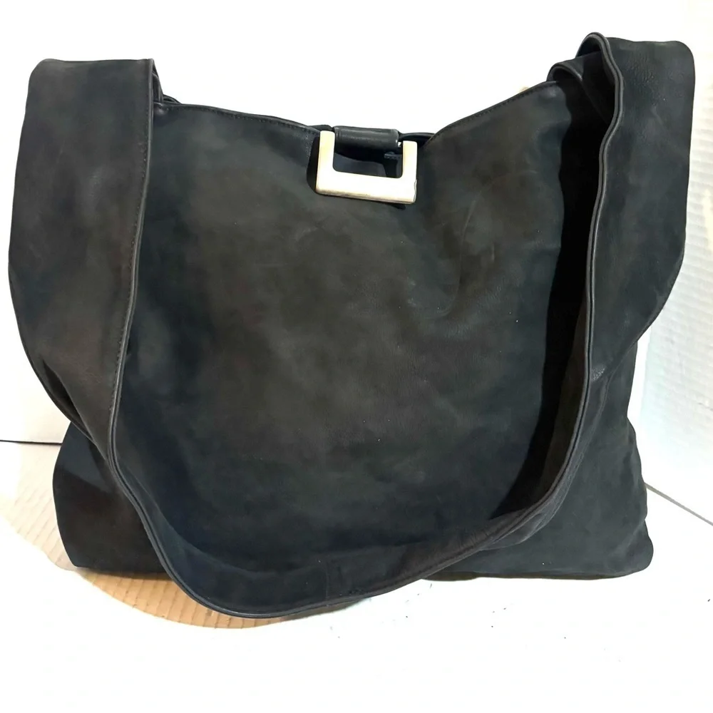 Nordstrom Black suede Hobo Bag with Buckle